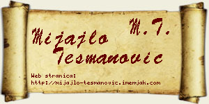 Mijajlo Tešmanović vizit kartica